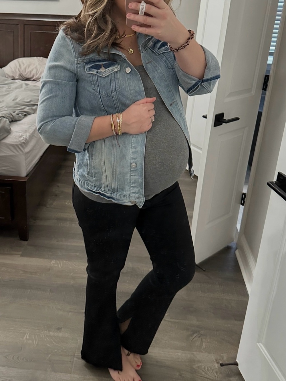 Like New Black Coated Maternity Jeans